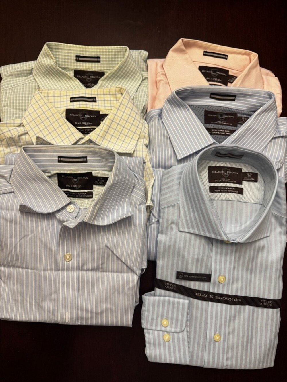 Black Brown 1826 Men's Dress Shirt Bundle - 6 Shirts, 1 NWT